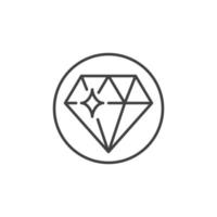 Diamond in Circle vector concept icon in thin line style