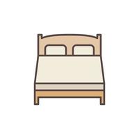 Double Size Bed vector concept colored icon