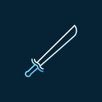 Old Sabre vector colorful outline icon on dark background