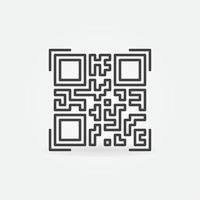 icono lineal de código de respuesta rápida. signo de contorno de vector qr