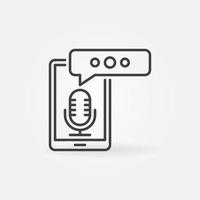 Smartphone Speech Recognition vector concept line icon