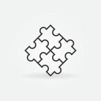 Vector Puzzle concept outline icon or sign