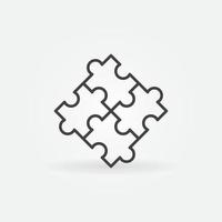 Vector Puzzle concept outline icon or sign