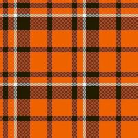 Plaid seamless pattern in orange. Check fabric texture. Vector textile print.