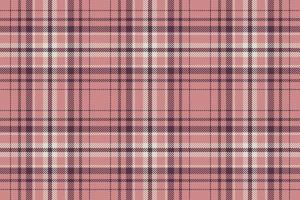 Plaid background, check seamless pattern in pink. Vector fabric texture for textile print, wrapping paper, gift card or wallpaper.