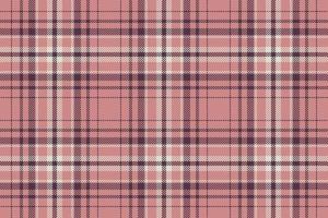 Plaid background, check seamless pattern in pink. Vector fabric texture for textile print, wrapping paper, gift card or wallpaper.