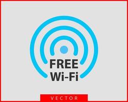 icono de wi-fi gratis. símbolo de vector wifi de zona de conexión. señal de ondas de radio.