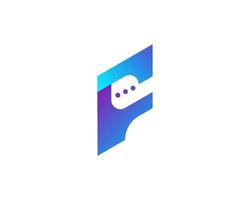 Abstract Letter F Logo with Bubble Chat Icon in Colorful Gradient Style. Suitable for Communication, Social Media, Messaging, Conversational, and Chat Apps Logo vector