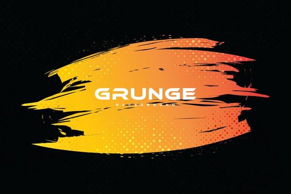 Abstract Orange Grunge Background with Halftone Style. Brush Stroke Illustration for Banner, Poster, or Sports. Scratch and Texture Elements For Design