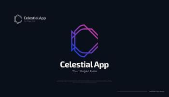 diseño de logotipo de letra c abstracto con estilo de línea en degradado colorido. logotipo c inicial con concepto de líneas conectadas. excelente para el logotipo de la marca de negocios, tecnología y comunicación vector