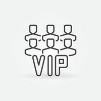 icono o símbolo de vector de contorno de personas vip