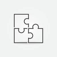 Puzzle Game vector thin line concept icon