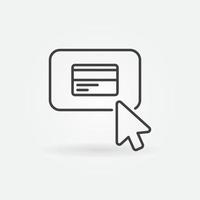 Mouse Click on Credit Card Button outline vector icon