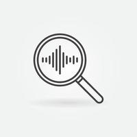 Sound Wave in Magnifying Glass vector outline concept icon