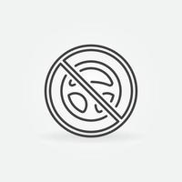 Steering Wheel Inside Forbidden Sign vector concept line icon