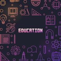 Vector Education concept colorful outline frame or illustration