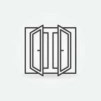 Opened Window outline vector concept icon or symbol