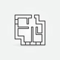 Apartment Floor Plan vector concept outline icon