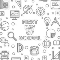 First Day of School vector concept minimal linear banner