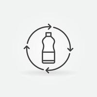 icono de concepto de vector de contorno de botella de plástico de reciclaje