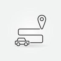 Self-Driving Car vector concept line icon or symbol