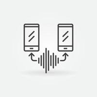 Smartphones with Sound wave vector thin line concept icon