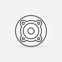 Speaker vector thin line concept round icon