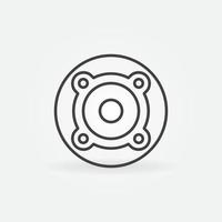 Speaker vector thin line concept round icon