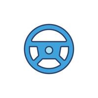 Steering Wheel vector concept blue modern icon or sign