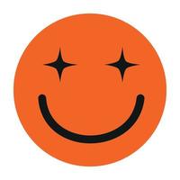 Funny groovy emoji. Vector icon