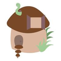Cute mushroom house in flat style. Children's illustration. Vector. vector