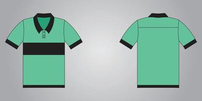 Green Polo Shirt with button vector