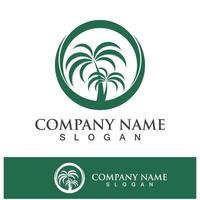 Palm tree summer logo template vector