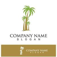 Palm tree summer logo template vector