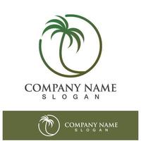 Palm tree summer logo template vector