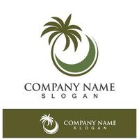 Palm tree summer logo template vector