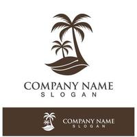 Palm tree summer logo template vector