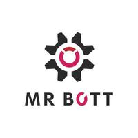 diseño del logotipo mr bott para el icono de la aplicación o el software. identidad de diseño de logotipo vectorial. logotipo de ia vector