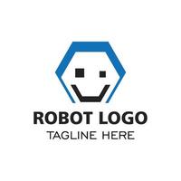 Robot logo design with simple concept. Vector logo and icon