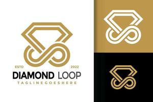 Diamond Infinity Logo Design, brand identity logos vector, modern logo, Logo Designs Vector Illustration Template