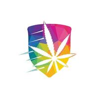 diseño de logotipo de vector de hoja de cannabis. Ilustración de vector de plantilla de diseño de logotipo de hoja de marihuana.