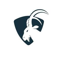 Goat Simple Logo Template Design. Mountain goat vector logo design.