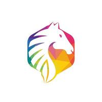 Horse logo design. Stylish graphic template design for company farm race. vector