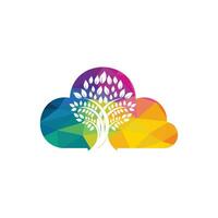 Cloud Tree Logo Design. Abstract logo of a tree in shape of cloud. vector