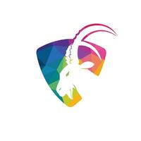 Goat Simple Logo Template Design. Mountain goat vector logo design.