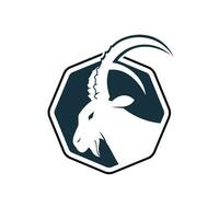 Goat Simple Logo Template Design. Mountain goat vector logo design.