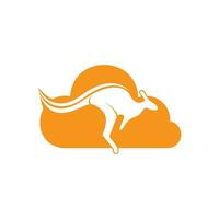 concepto de diseño de logotipo en forma de nube de canguro. concepto creativo de diseño de logotipo de vector de canguro.