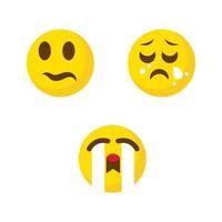 Ilustración de diseño de icono de vector de emoción triste