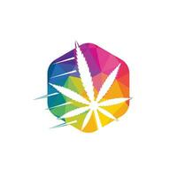 Cannabis leaf vector logo design. Marijuana leaf logo design template vector illustration.