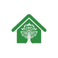 diseño del logo de la casa verde. diseño del logotipo de la casa del árbol. vector